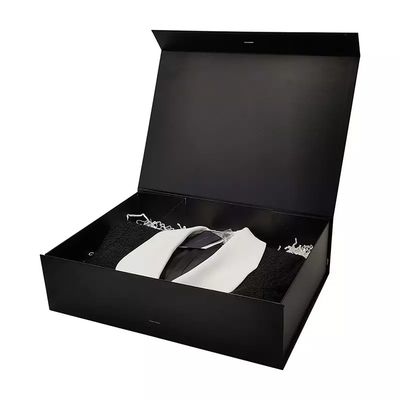 Deboss kleedt Verpakkende de Doossgs van de Doos Biologisch afbreekbare Zwarte Magnetische Gift