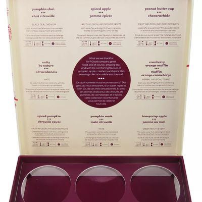 Het Document van het rechthoekkarton Giftvakje, 9 het Vakje van de Compartimententhee Grootte van Cutomized