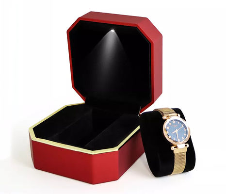 OEM Doos van het de Doos Met de hand gemaakte Geleide Horloge van het Achthoekpolshorloge de Verpakkende