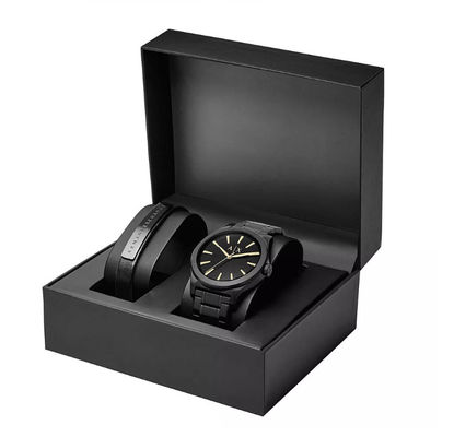 Zwarte de Doosgift die van het Kartonhorloge 2mm Dikte ISO9001 verpakken: 2008