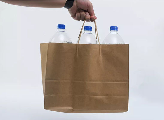 LOGO Printing Kraft Takeaway Bags-het winkelen Biologisch afbreekbare Gift Verpakkende Zak