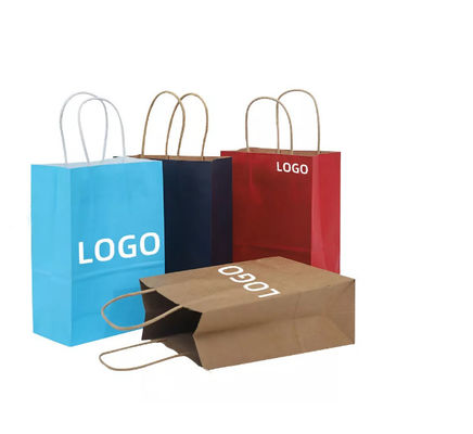 LOGO Printing Kraft Takeaway Bags-het winkelen Biologisch afbreekbare Gift Verpakkende Zak