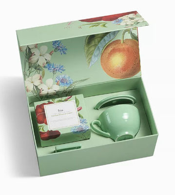 Doos van de het Theestelgift van douanelogo printed cardboard tea boxes de Met de hand gemaakte