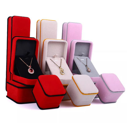 OEM Ring Necklace Packaging Box Pink de Doos ISO9001 van Fluweeljuwelen