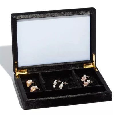 Van de de Doos Houten Luxe van fluweeljuwelen Verpakkende de Juwelentrinket Doos BSCI