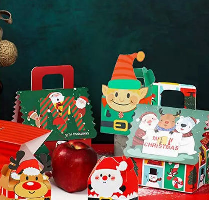 Van het Kerstmiskarton van de gravuredruk de Giftdozen 12*10cm Doos van het Kerstmisornament